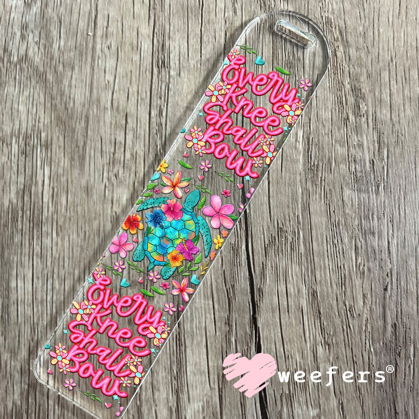 Every Knee Shall Bow Turtle UV DTF Cup Wrap - Weefers Exclusive Wrap Bookmark Weefers