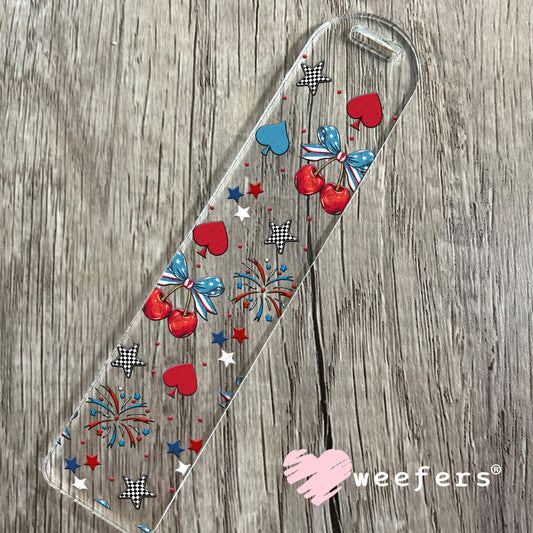 4th of July Cherries and Sparkles UV DTF Cup Wrap - Weefers® Exclusive Bookmark Weefers