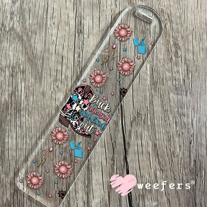 Buck around and Find Out Pink and Blue UV DTF Cup Wrap - Weefers Exclusive Wrap Bookmark Weefers