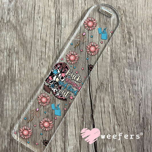 Buck around and Find Out Pink and Blue UV DTF Cup Wrap - Weefers Exclusive Wrap Bookmark Weefers