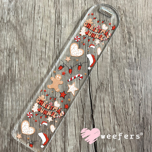 Christmas Junkie Watercolor UV DTF Bookmark Decal