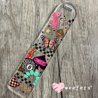 Neon Pink Cowboys UV DTF Cup Wrap - Weefers Exclusive Wrap Bookmark Weefers