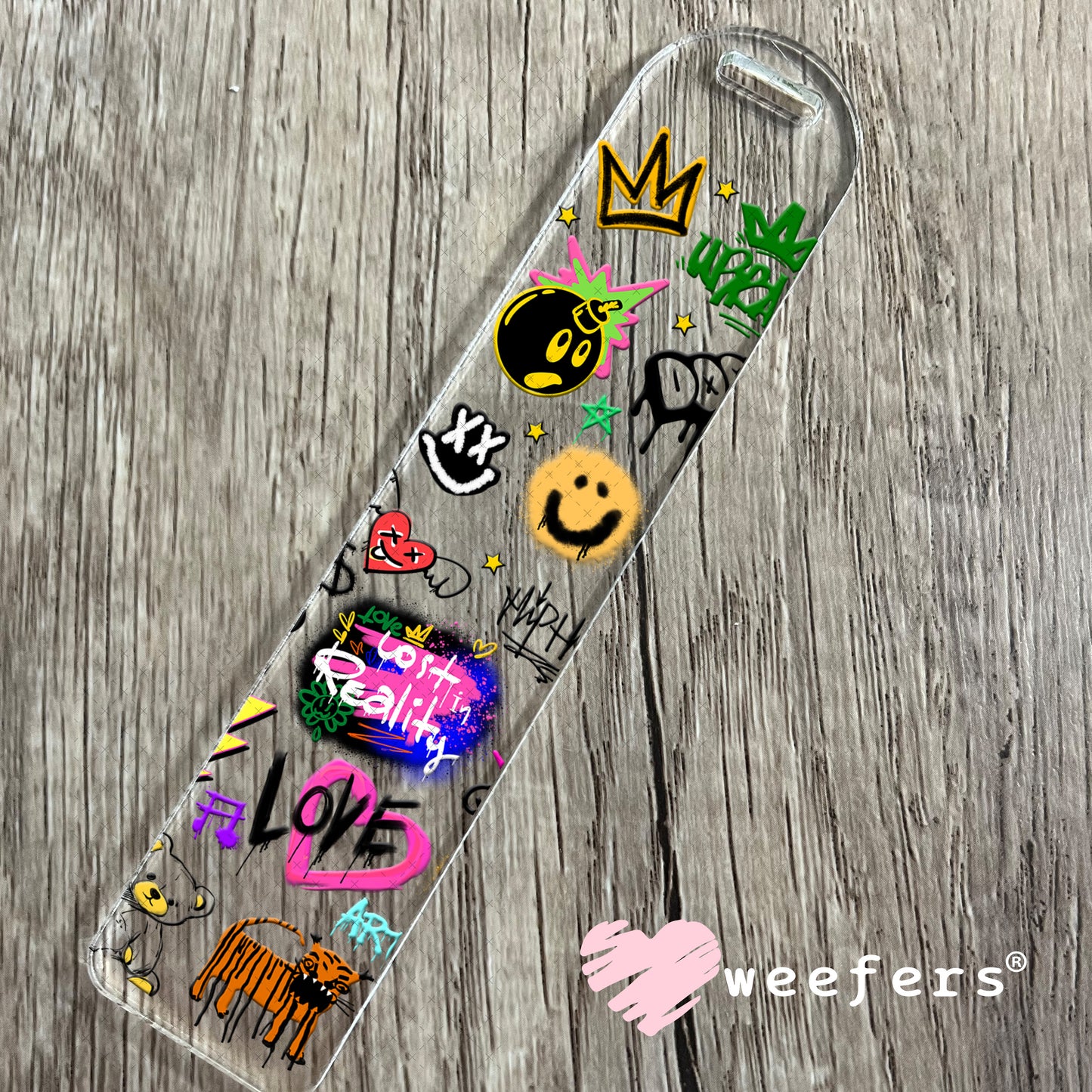 Retro Colorful Graffiti UV DTF Cup Wrap - Weefers Exclusive Wrap Bookmark Weefers