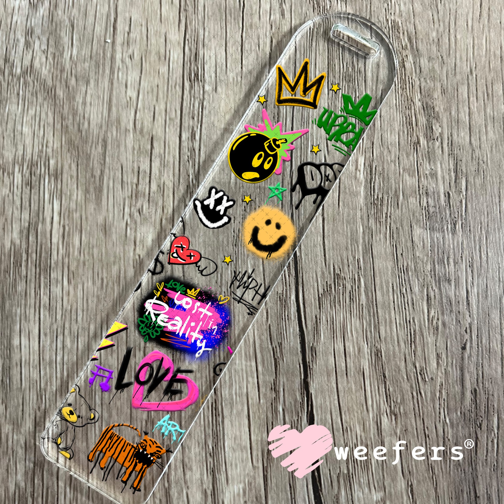 Retro Colorful Graffiti UV DTF Cup Wrap - Weefers Exclusive Wrap Bookmark Weefers