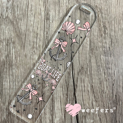 Pink Boat Life UV DTF Cup Wrap Bookmark Weefers