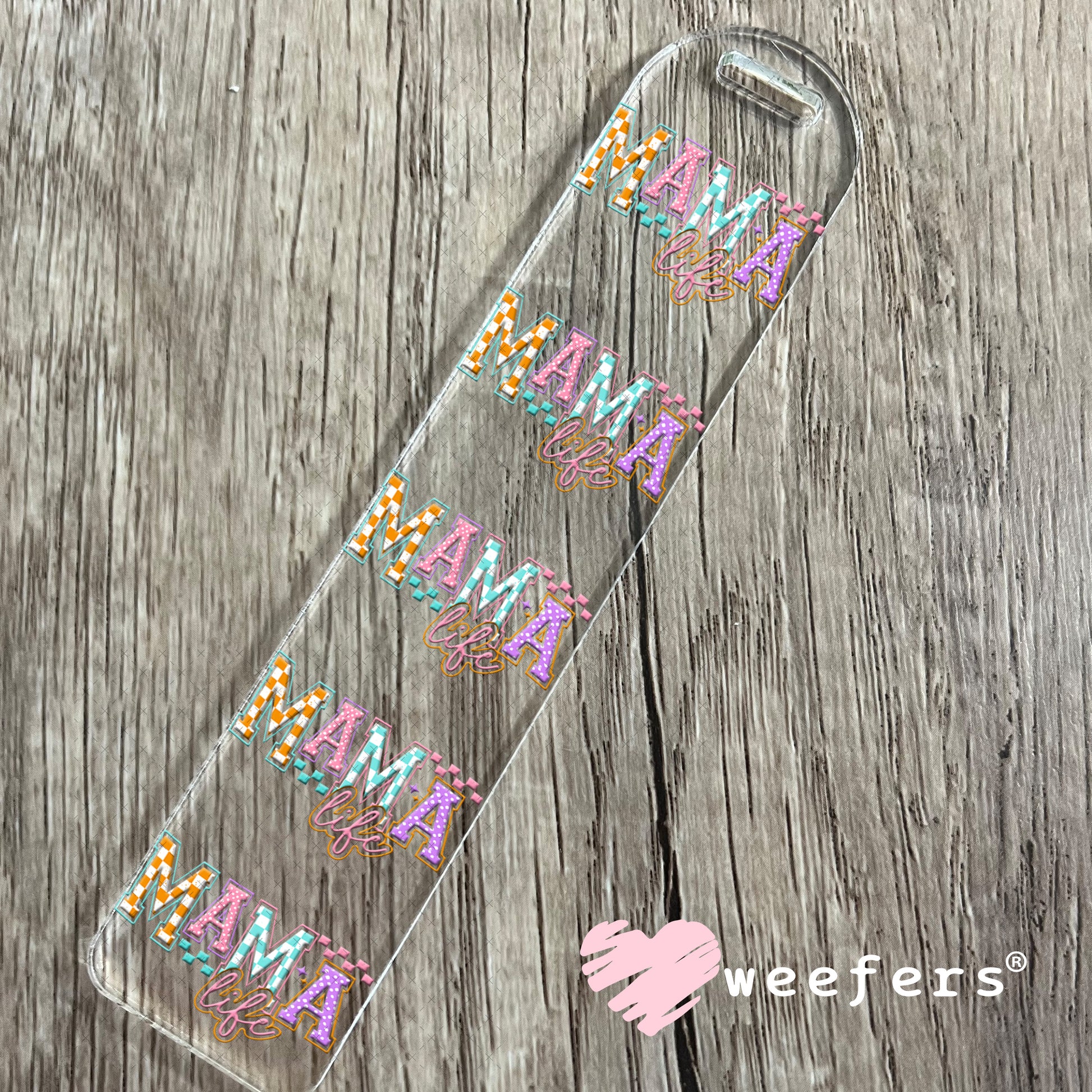 Mama Life Checkers and Polka Dots UV DTF Decal Bookmark Weefers