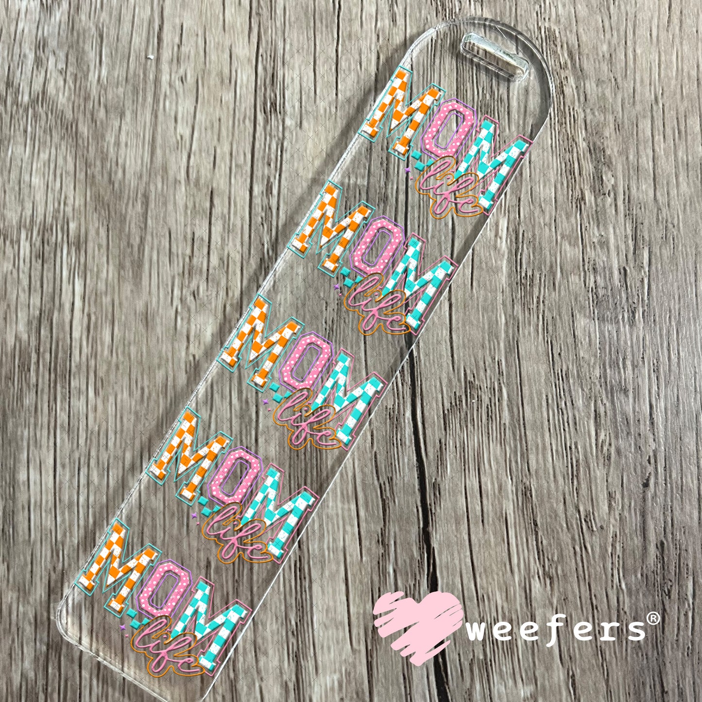 Mom Life Checkers and Polka Dots UV DTF Decal Bookmark Weefers