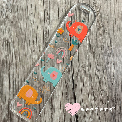 Whimsical Elephants and Rainbows UV DTF Cup Wrap - Weefers Exclusive Wrap Bookmark Weefers