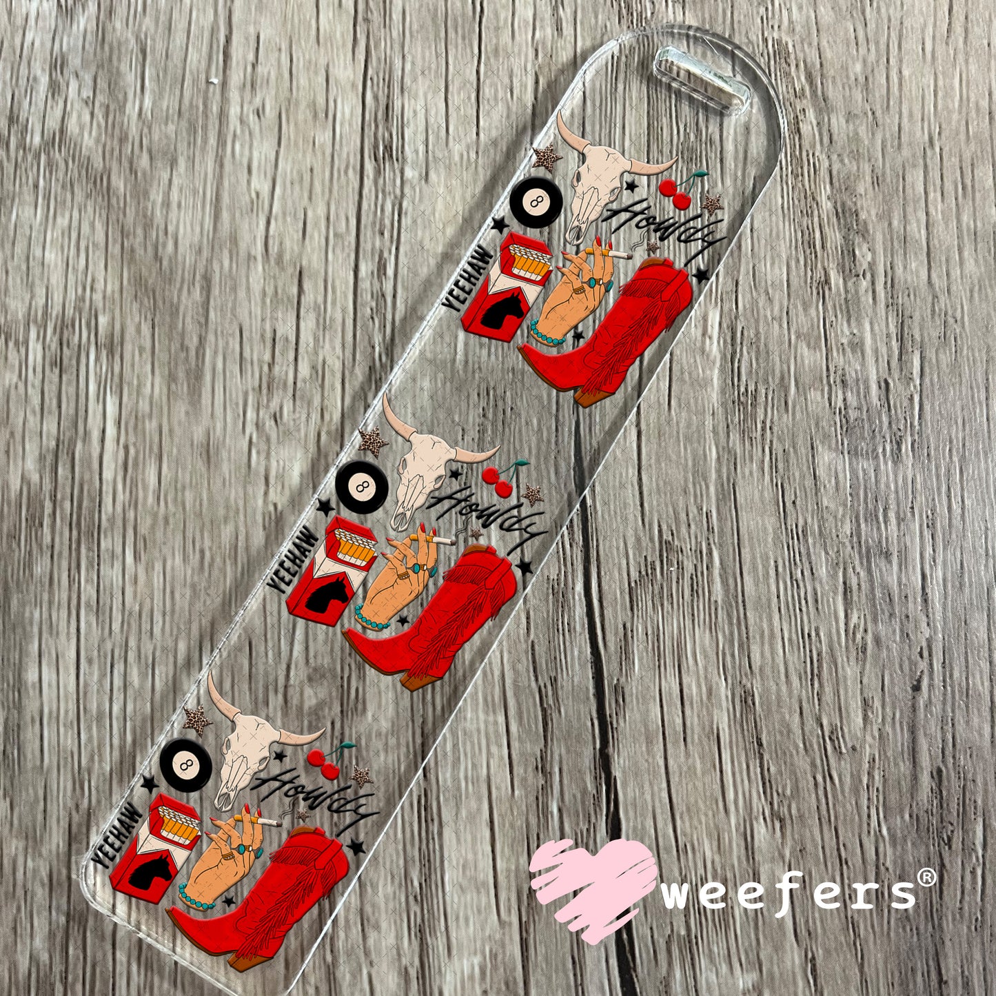 Howdy Red Boots UV DTF Decal Bookmark Weefers