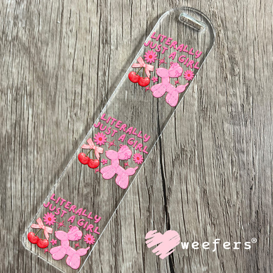 Literally Just a Girl Balloon Dog UV DTF Decal Bookmark Weefers