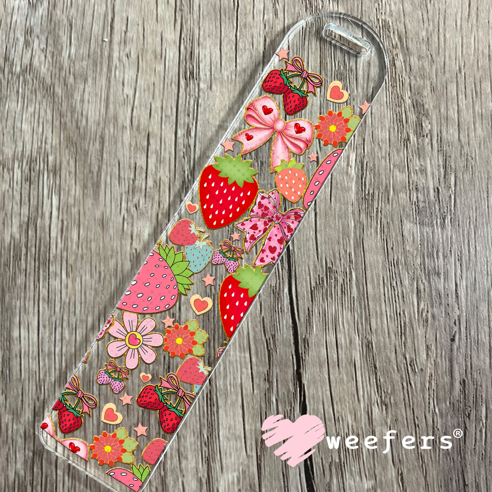 Strawberry Fields UV DTF Cup Wrap - Weefers Exclusive Wrap Bookmark Weefers