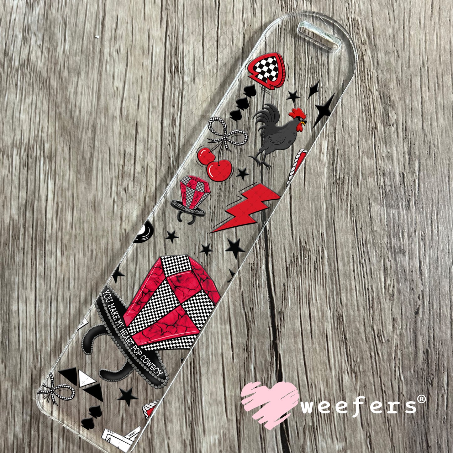 Red Ring Pop and Heart Eightballs UV DTF Cup Wrap - Weefers Exclusive Wrap Bookmark Weefers