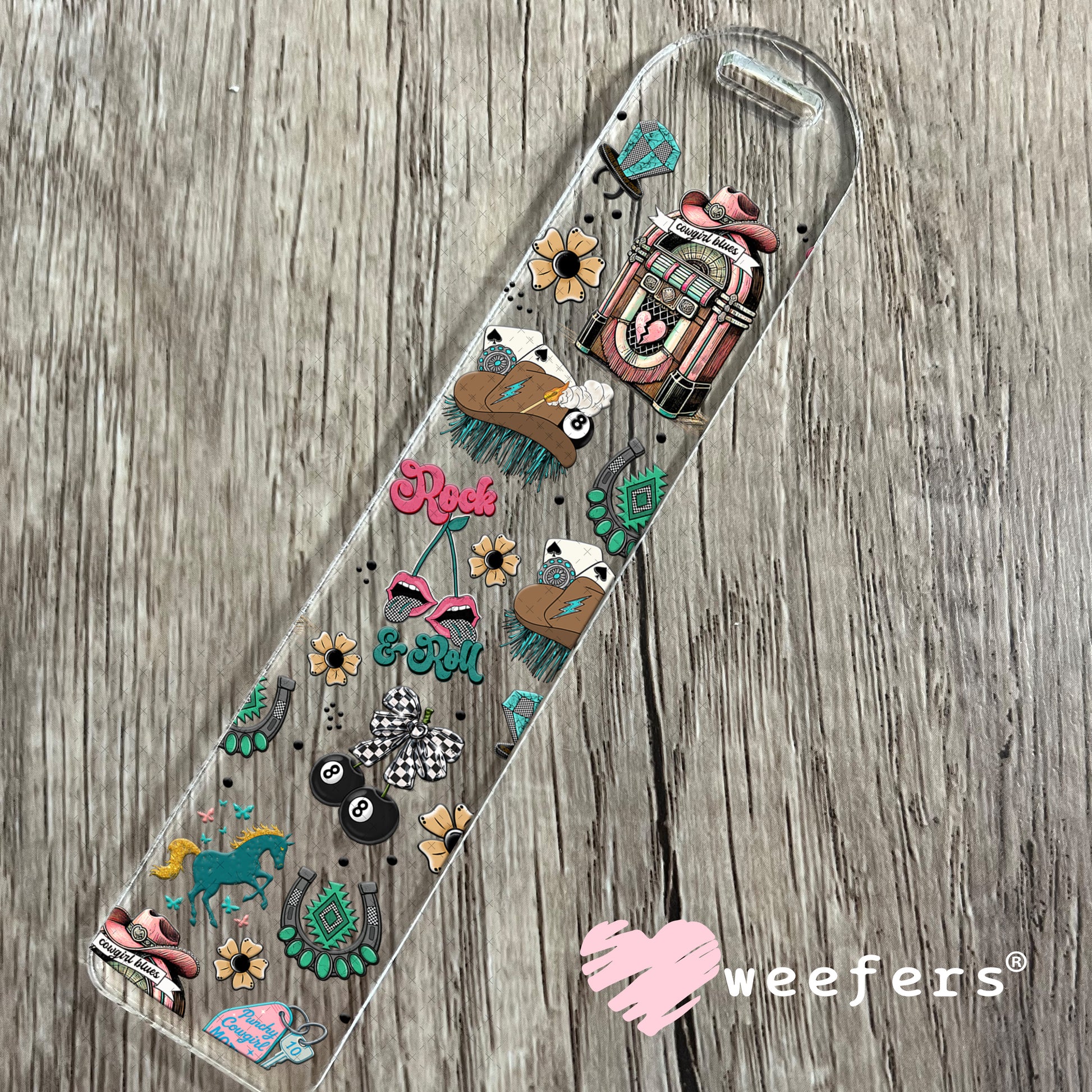 Cowgirl Blues UV DTF Cup Wrap - Weefers Exclusive Wrap Bookmark Weefers