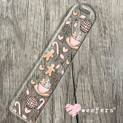 Gingerbread Pink Party Christmas UV DTF Bookmark Decal