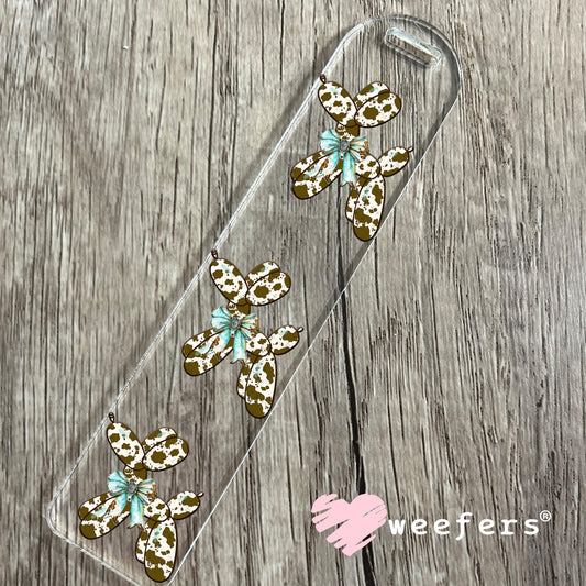 Brown Cow Print Balloon Dog UV DTF Decal Bookmark Weefers