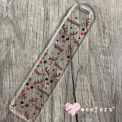 Christmas Reindeer Faces UV DTF Bookmark Decal