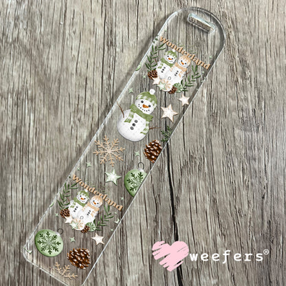 Wonderland Green Snowmen Christmas UV DTF Cup Wrap Bookmark Weefers