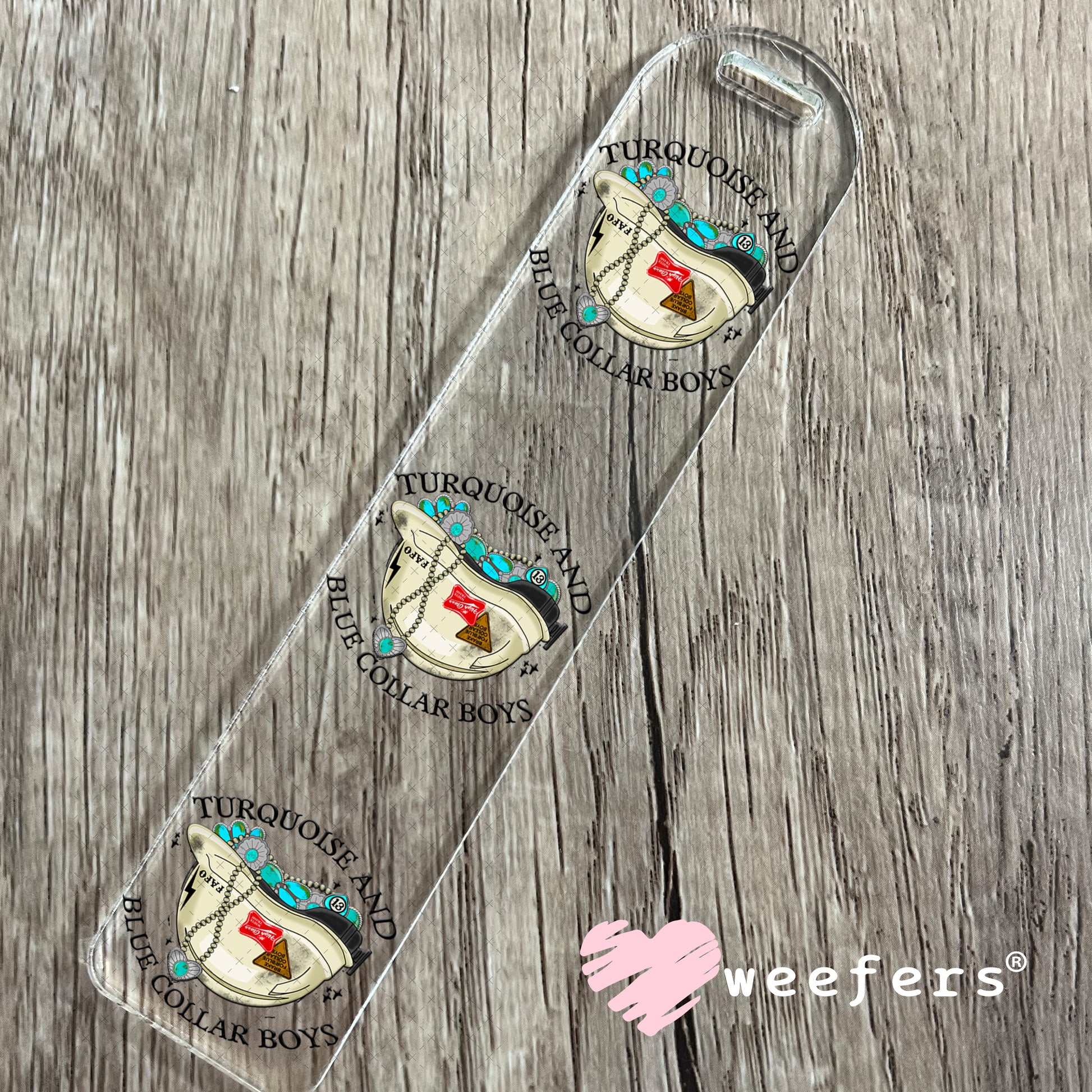 Turquoise and Blue Collar Boys UV DTF Decal Bookmark Weefers