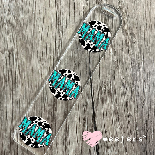 Teal Mama Cow Print UV DTF Decal Bookmark Weefers