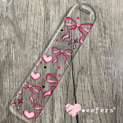 Pink Bows and Hearts UV DTF Cup Wrap Bookmark Weefers