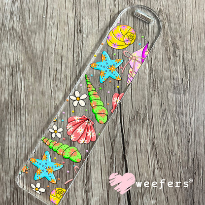 Purple and Green Seashells UV DTF Cup Wrap Bookmark Weefers