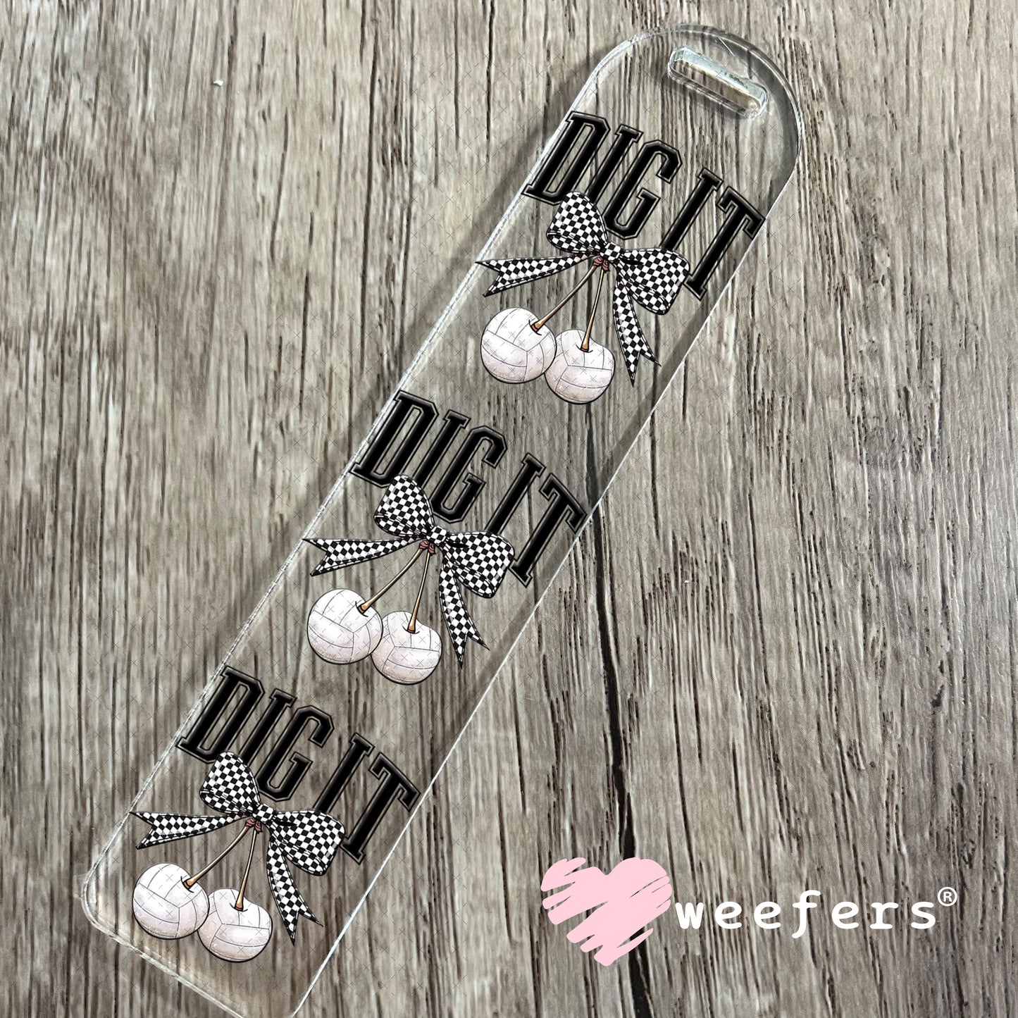 Dig It Volleyball Cherries UV DTF Decal Bookmark Weefers