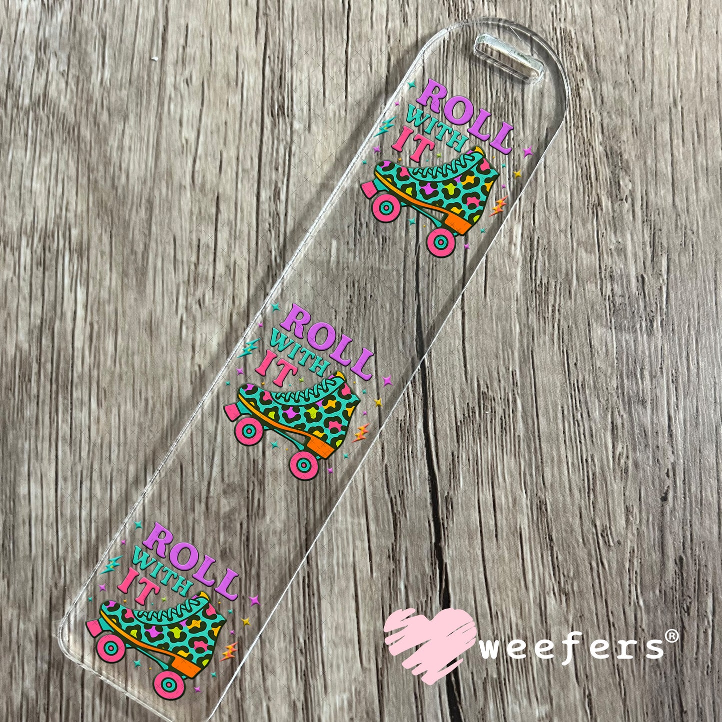 Roll With It Roller Skates UV DTF Decal Bookmark Weefers