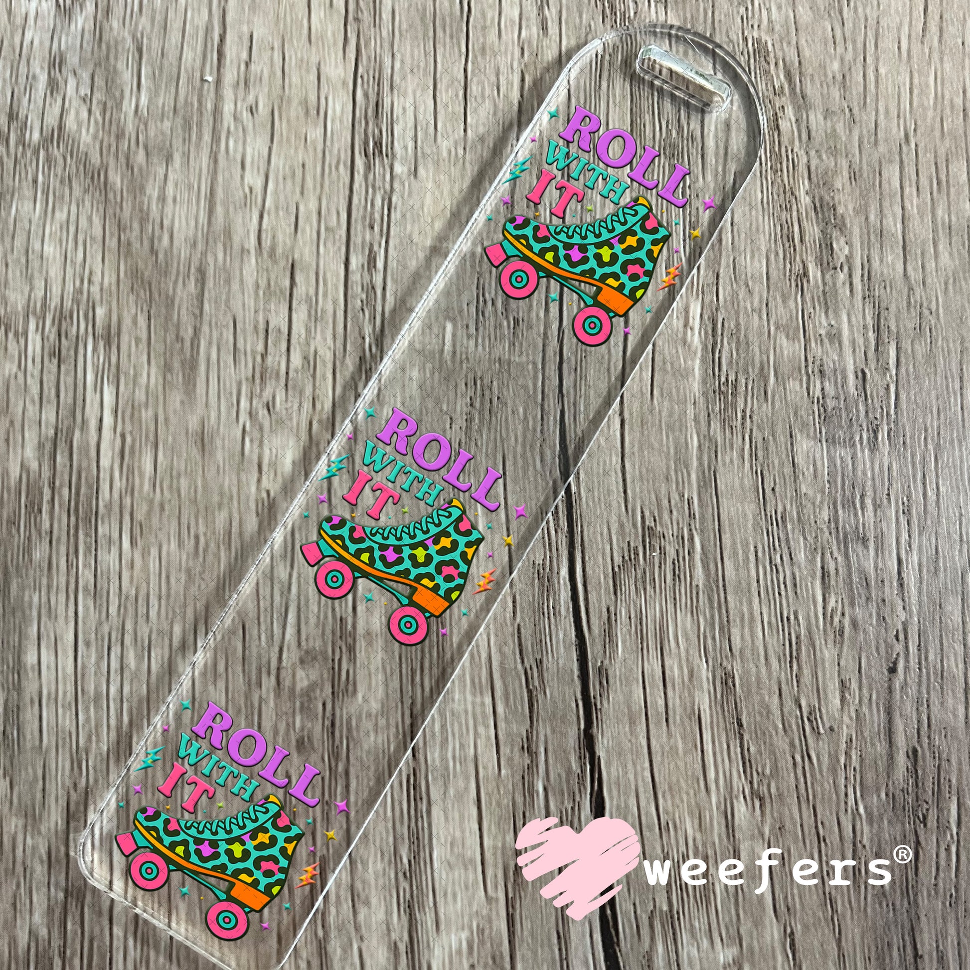 Roll With It Roller Skates UV DTF Decal Bookmark Weefers