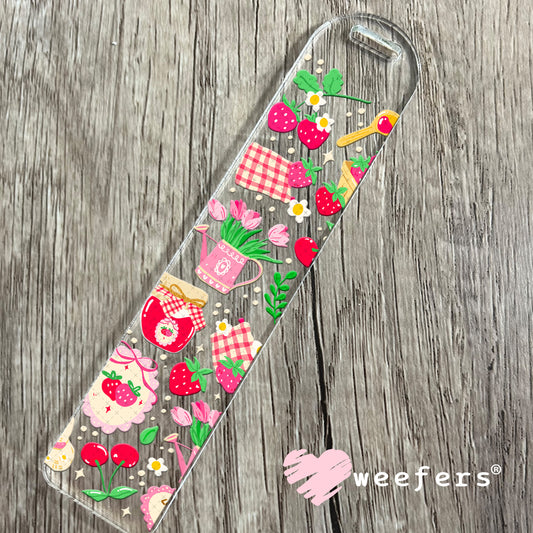 Strawberry Picnic Cottagecore UV DTF Cup Wrap Bookmark Weefers
