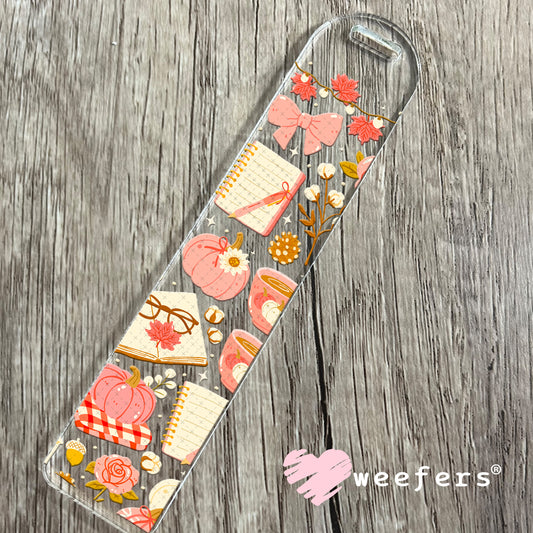 Fall Cozy Book Reader Cottagecore UV DTF Cup Wrap Bookmark Weefers