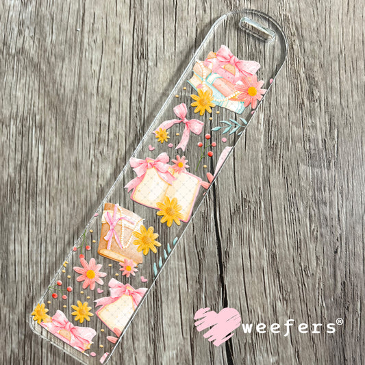 Pink Pastel Book Lover Cottagecore UV DTF Cup Wrap Bookmark Weefers