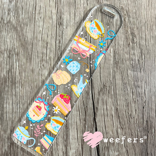 Blue Tea Time Cottagecore UV DTF Cup Wrap Bookmark Weefers