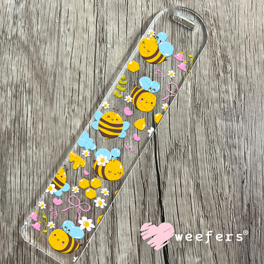 Bumblebee Pink Bows Cottagecore UV DTF Cup Wrap Bookmark Weefers