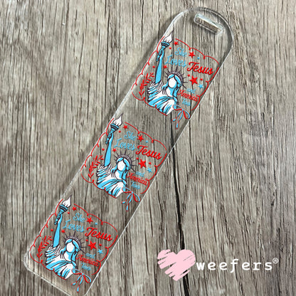She Loves Jesus and America Too UV DTF Decal Bookmark Weefers