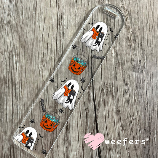 Ghost Books Cats Halloween UV DTF Cup Wrap - Weefers Exclusive Wrap Bookmark Weefers