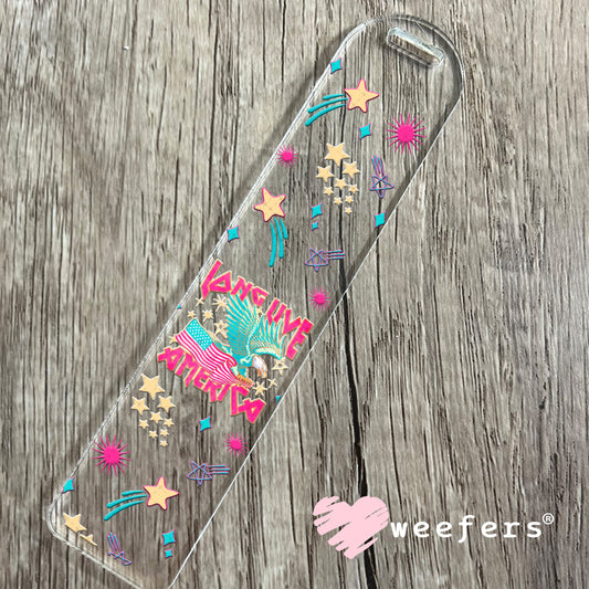 Long Live America Pink and Teal UV DTF Cup Wrap - Weefers Exclusive Wrap Bookmark Weefers