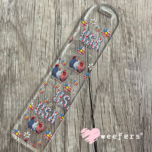 USA Patriotic Chickens UV DTF Cup Wrap - Weefers Exclusive Wrap Bookmark Weefers