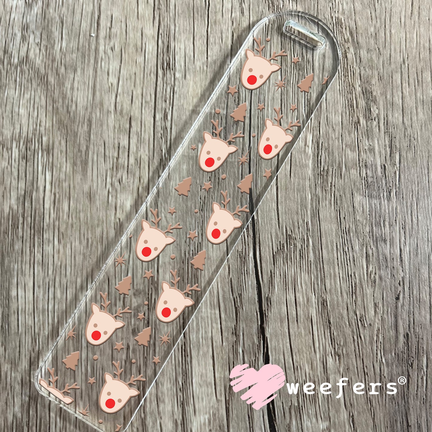 Christmas Reindeer Heads UV DTF Bookmark Decal