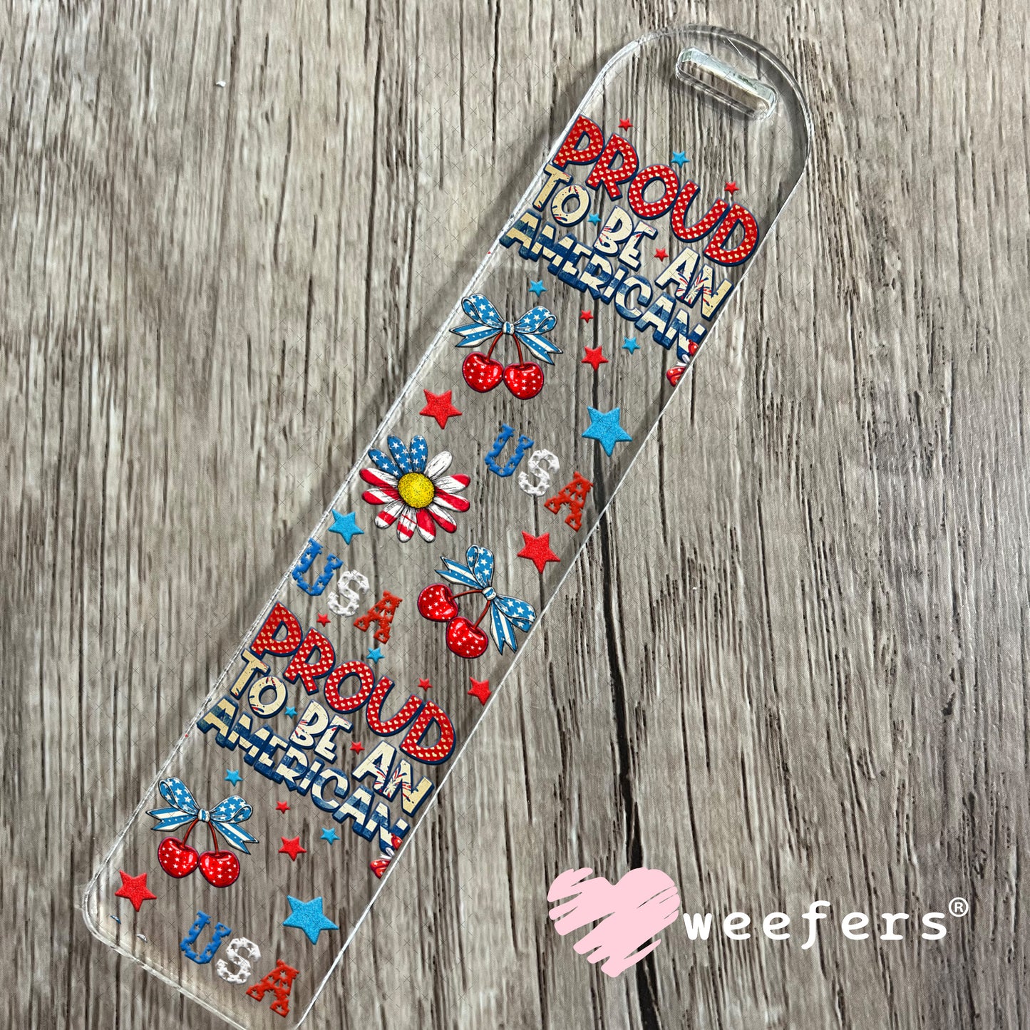 Proud to Be An American UV DTF Cup Wrap - Weefers Exclusive Bookmark Weefers