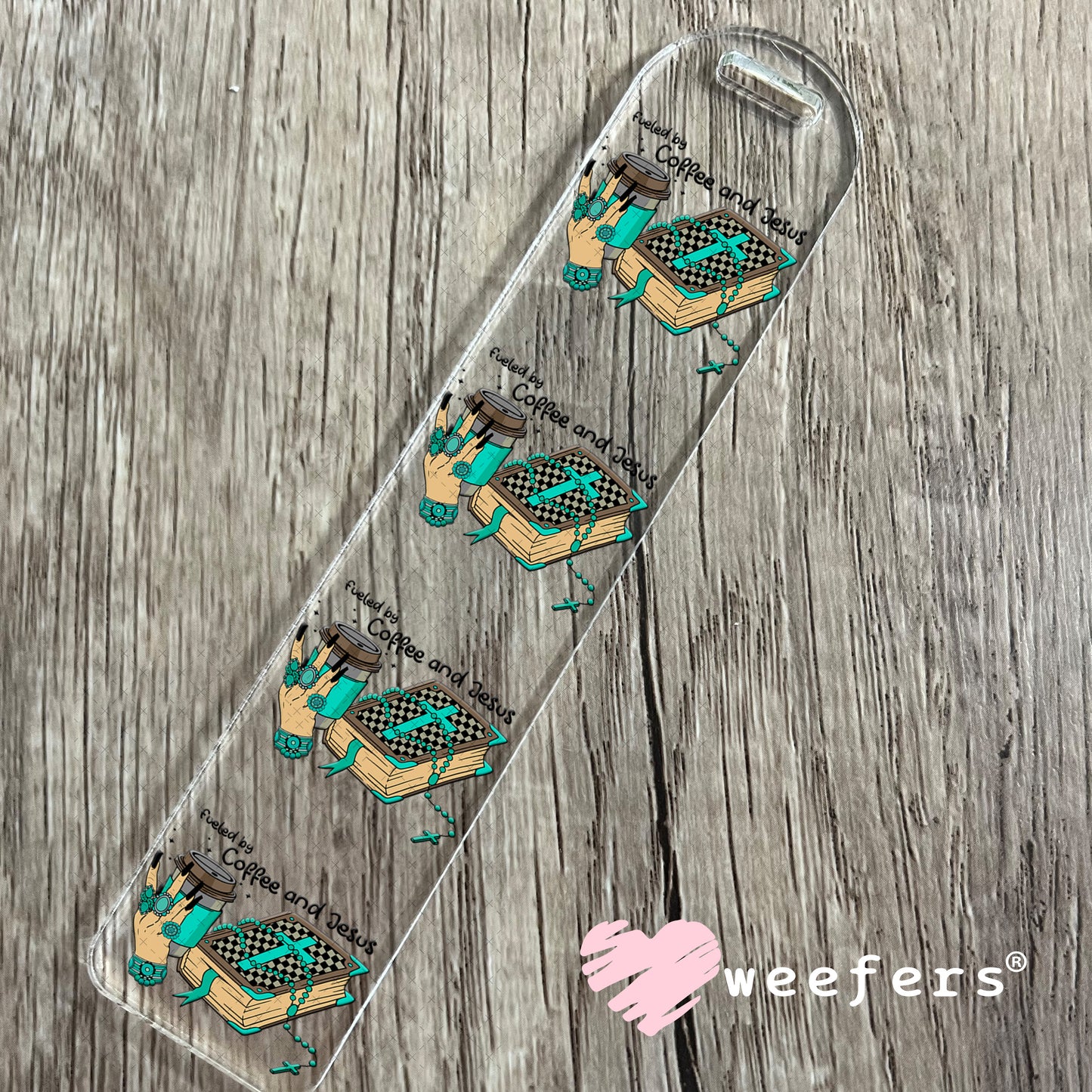 Fueled by Coffee and Jesus UV DTF Decal Bookmark Weefers