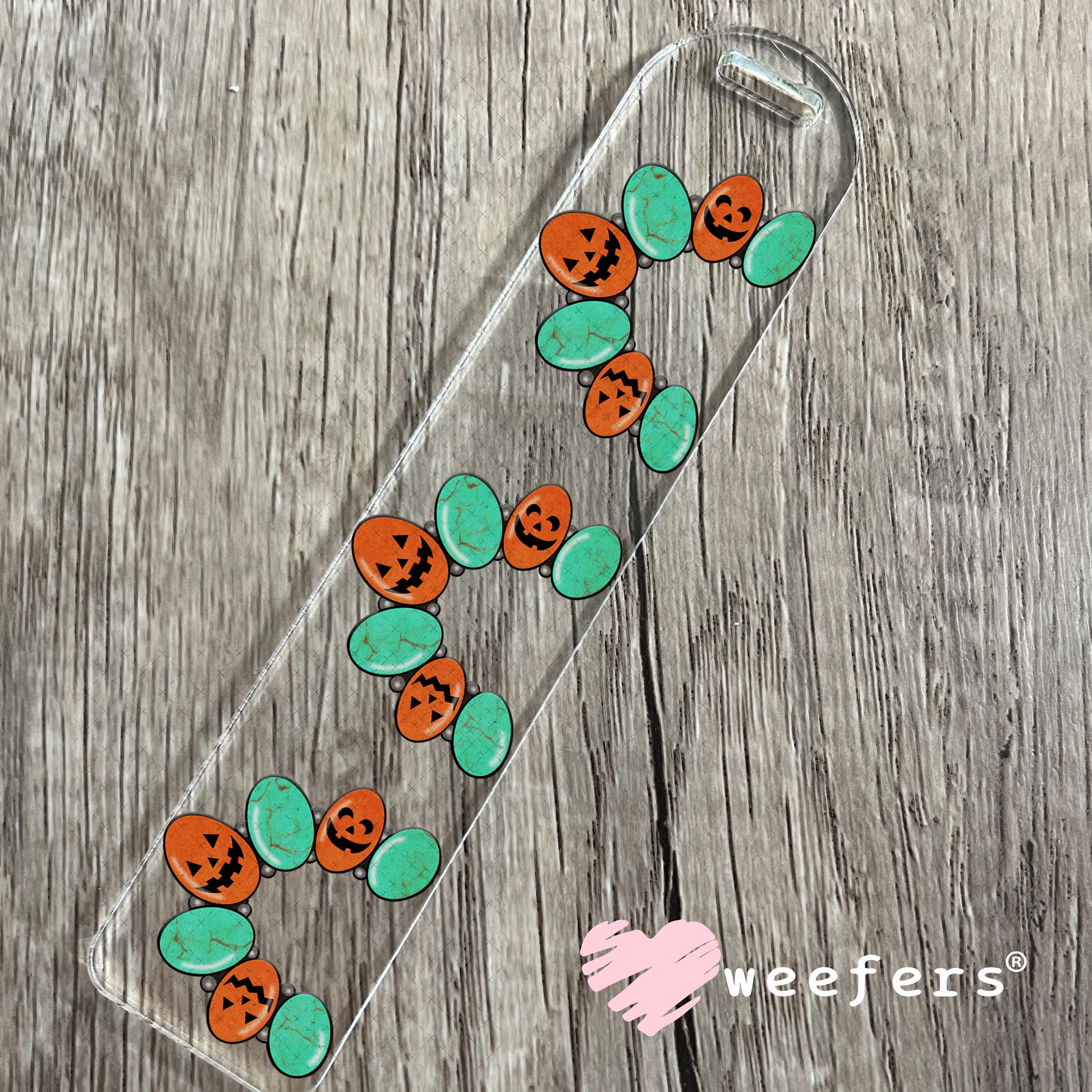 Turquoise and Jack-o-Lantern Bracelet UV DTF Decal Bookmark Weefers