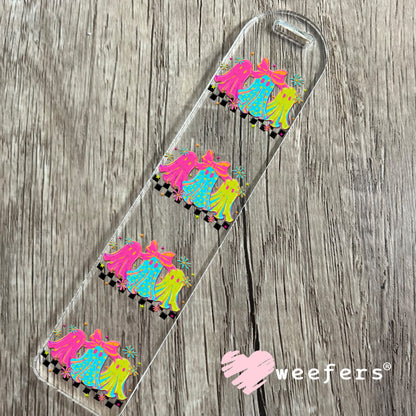 Magenta Teal and Green Girlie Ghosts UV DTF Decal Bookmark Weefers