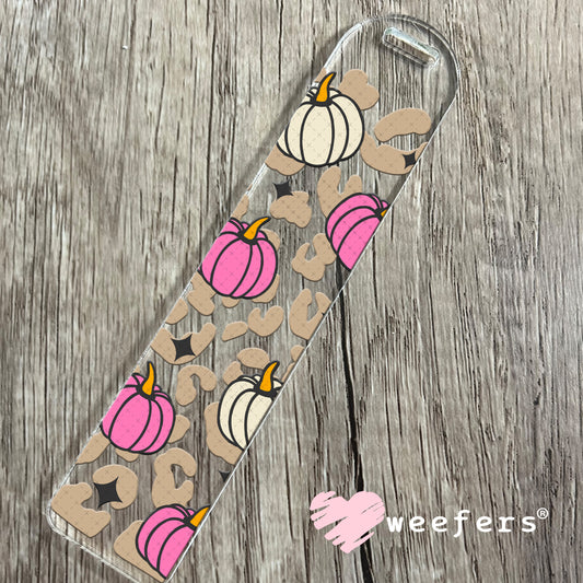 Beige Leopard Pink Pumpkins UV DTF Cup Wrap Bookmark Weefers