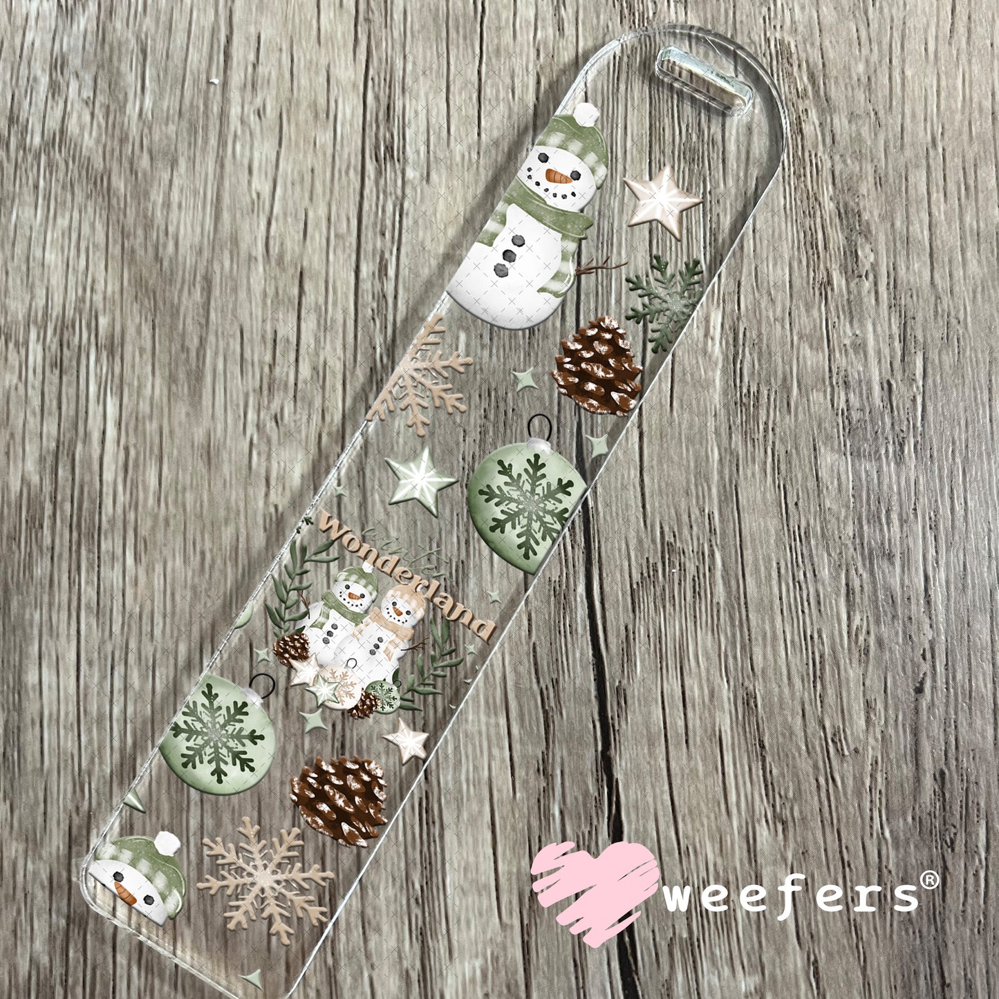 Mint Wonderland Snowmen UV DTF Cup Wrap Bookmark Weefers