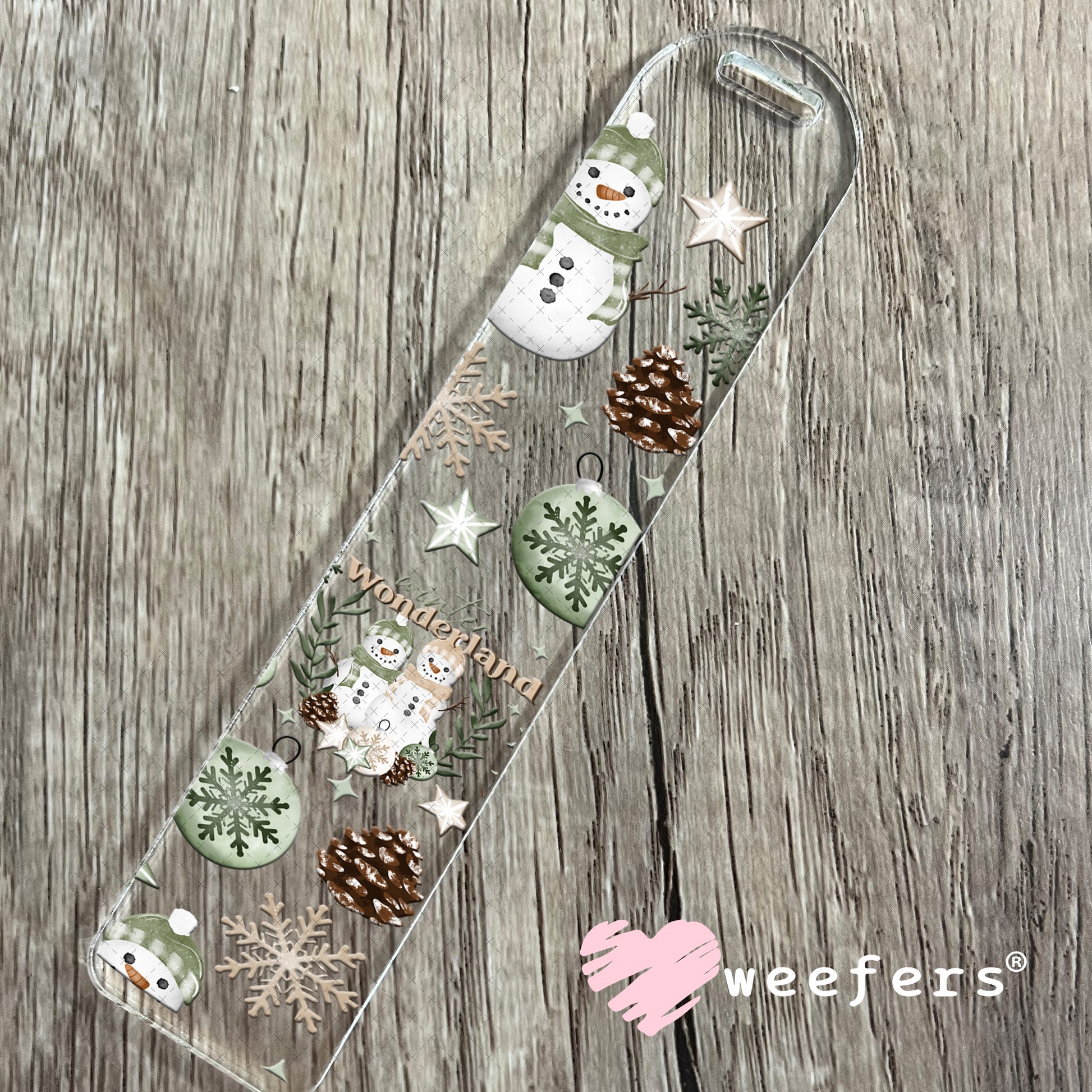 Mint Wonderland Snowmen UV DTF Cup Wrap Bookmark Weefers