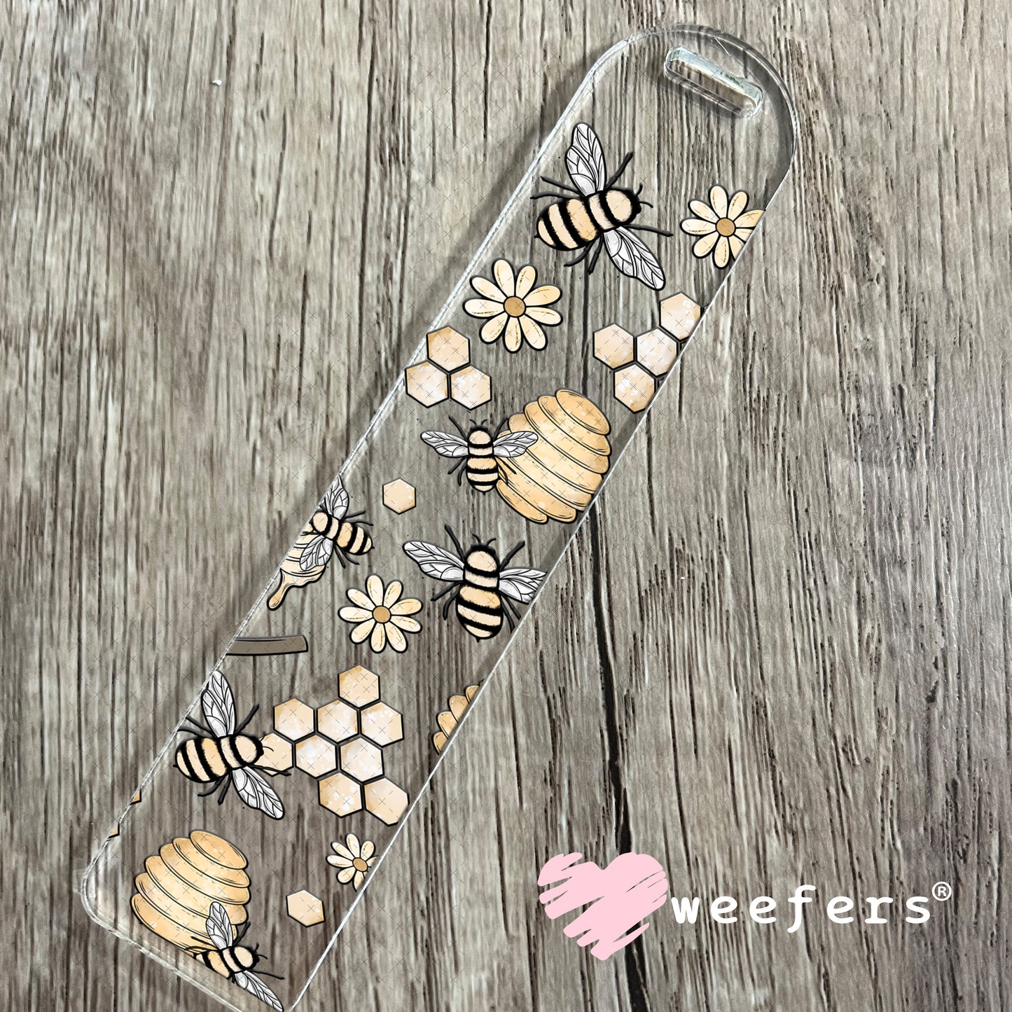Honeycomb Honey Dipper Bees UV DTF Cup Wrap Bookmark Weefers