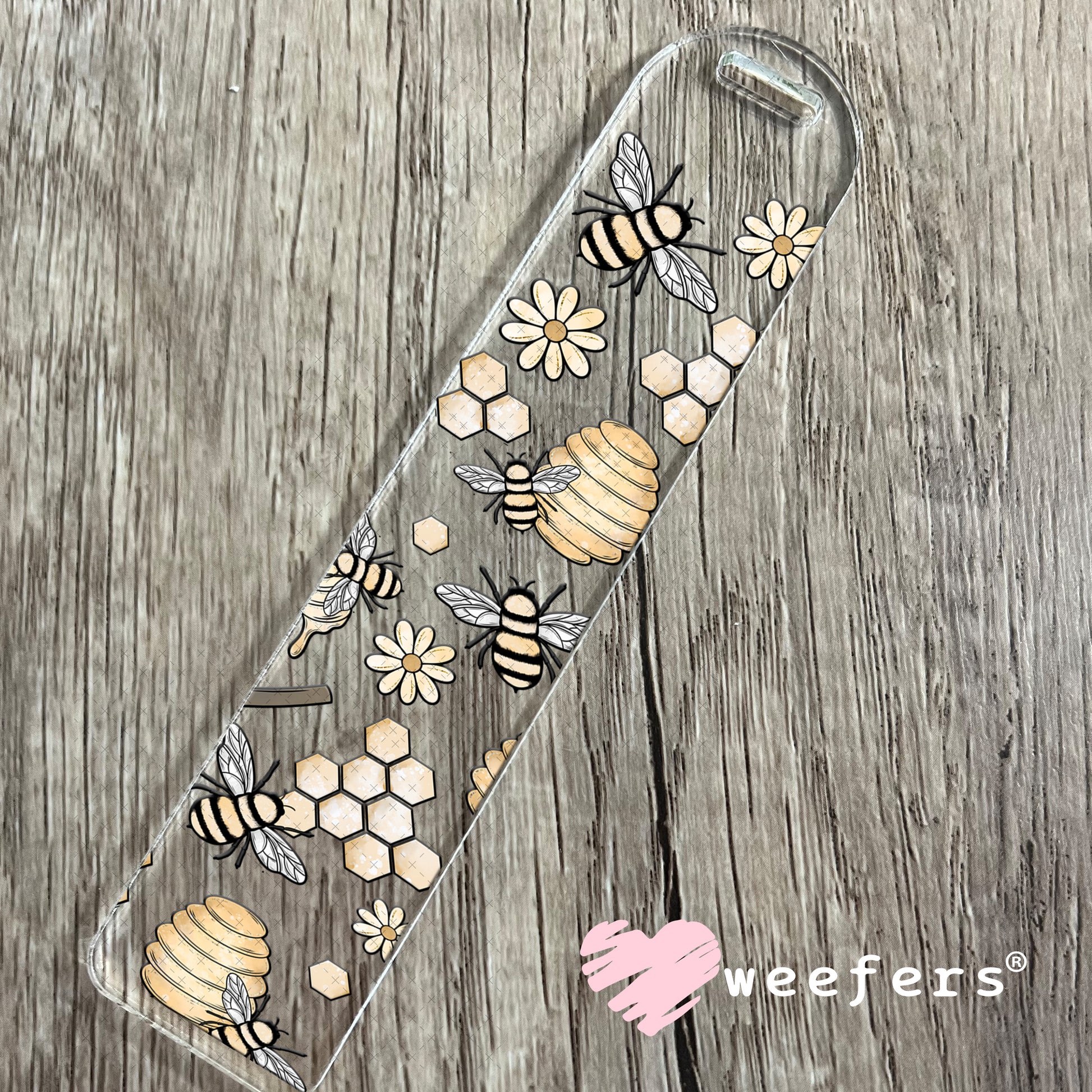 Honeycomb Honey Dipper Bees UV DTF Cup Wrap Bookmark Weefers