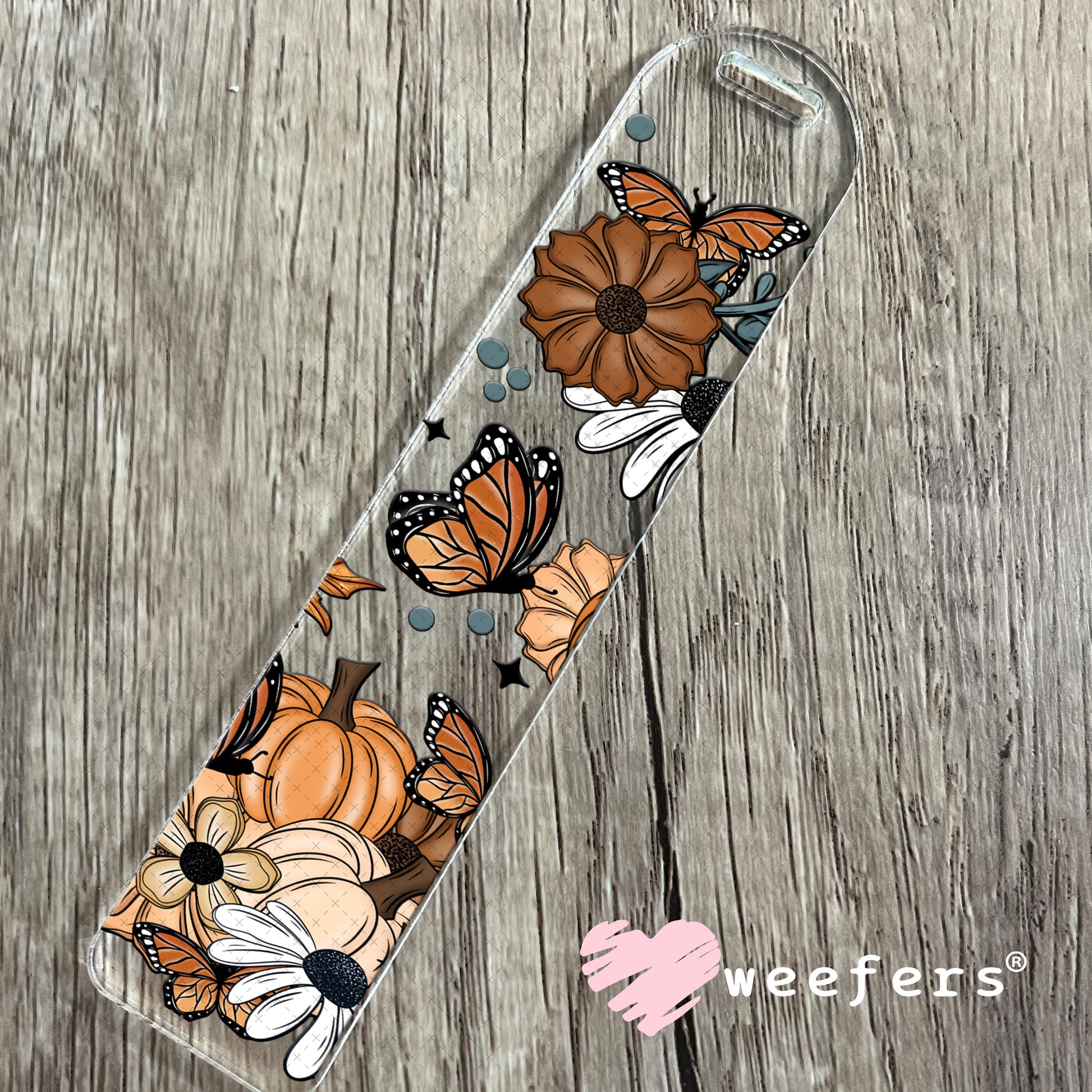 Fall Flowers and Pumpkins UV DTF Cup Wrap Bookmark Weefers