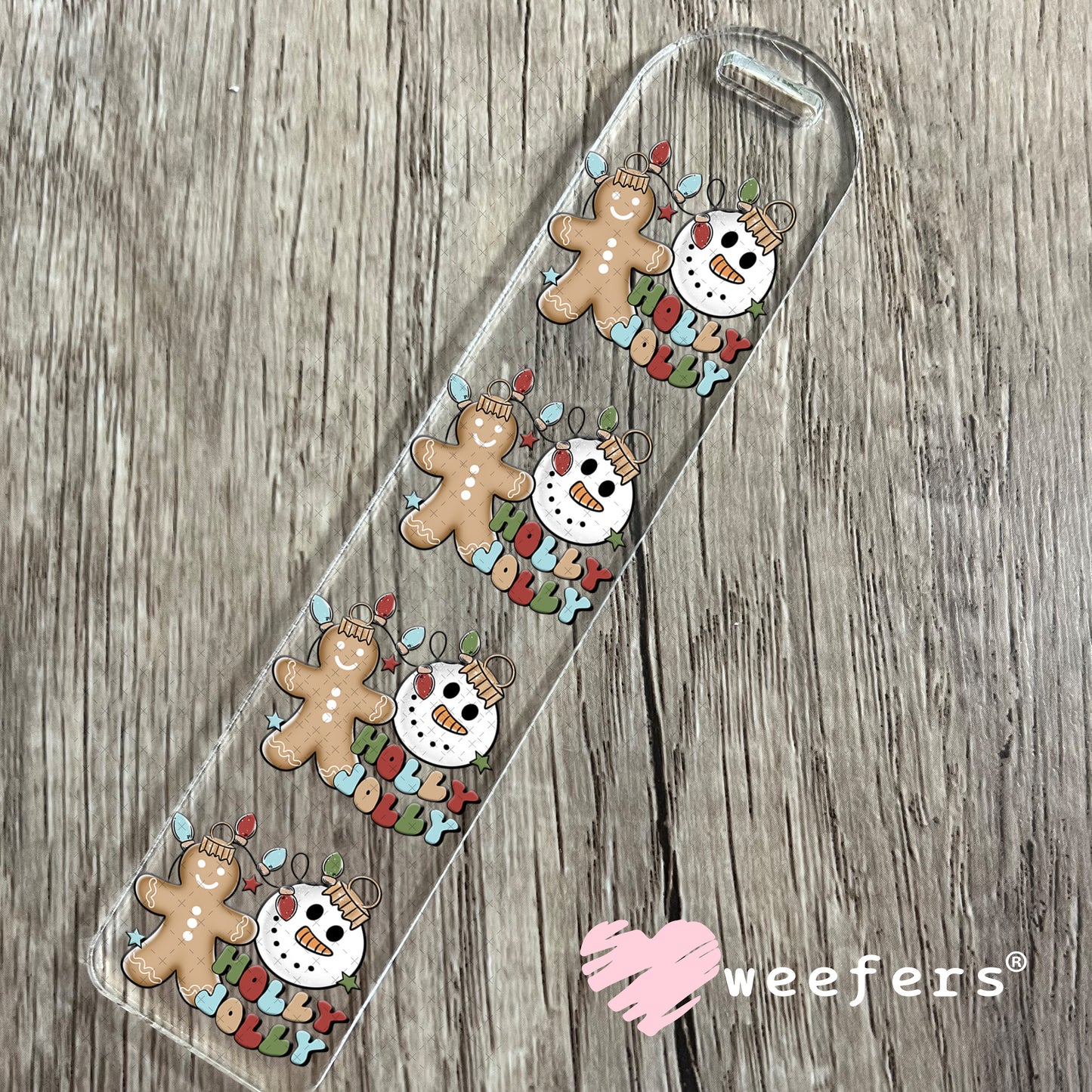 Holly Jolly Christmas UV DTF Decal Bookmark Weefers