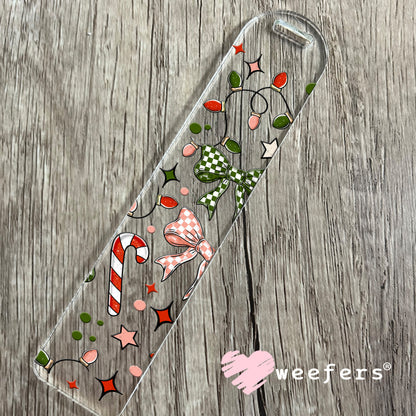 Christmas Lights and Checkered Bows UV DTF Cup Wrap Bookmark Weefers